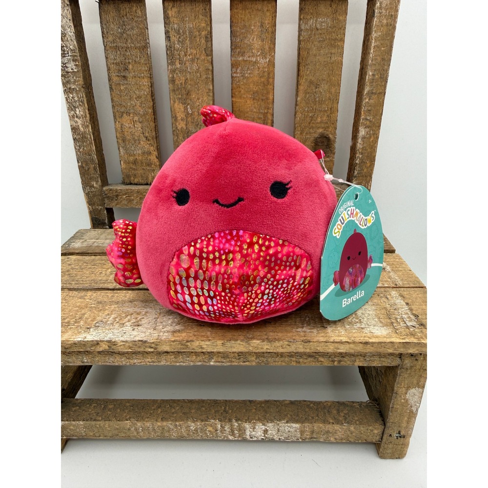 Squishmallows Barella Betta Fish Plush Unisex 5 Inch Red NEW Shimmer Scales
